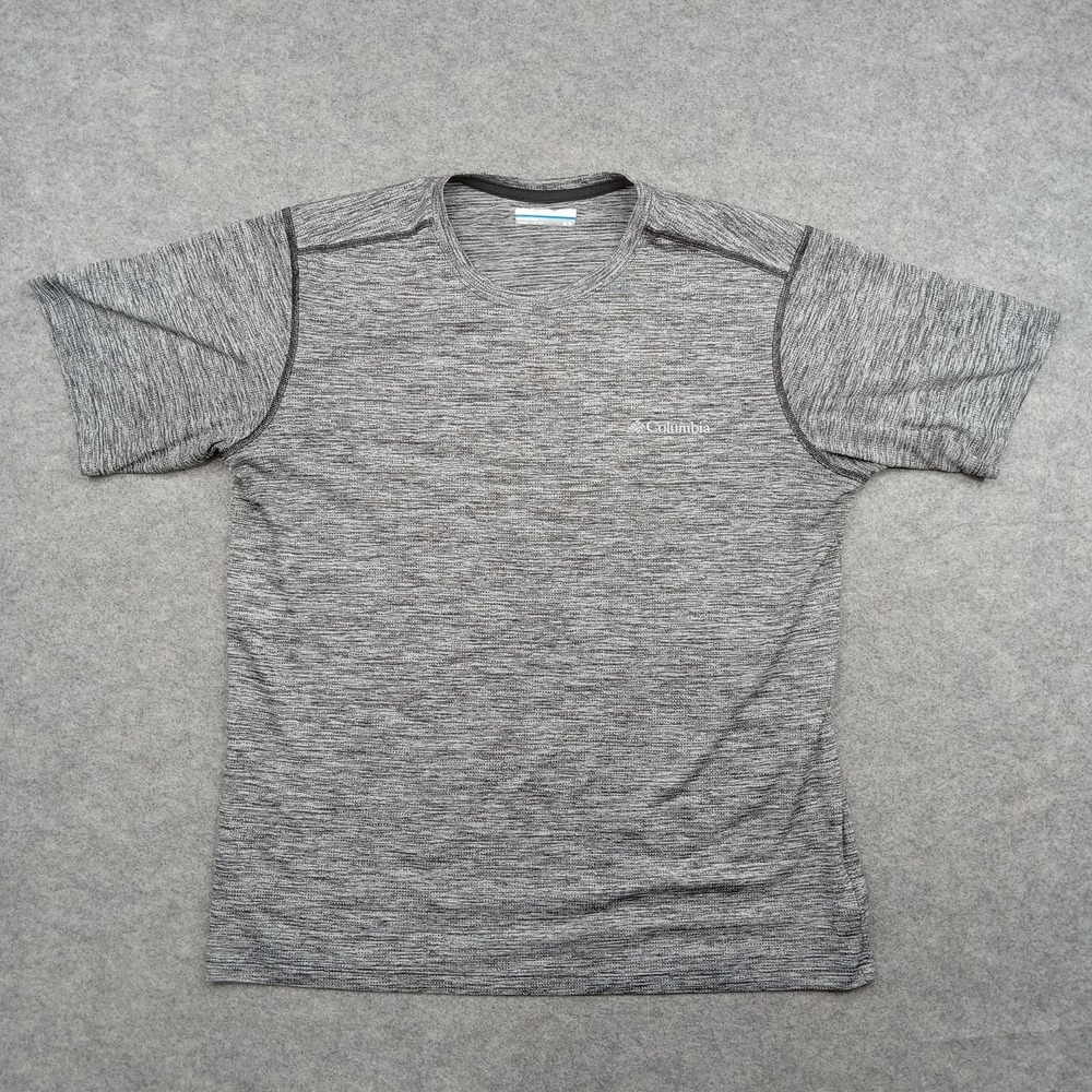 Columbia Shirt Mens Medium Gray Short Sleeve Performance Athletic Crewneck Tee
